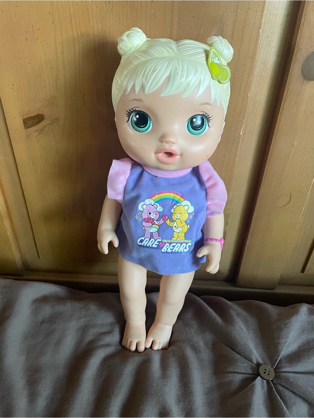 Hasbro Purple and Pink Care Bears Doll Dress with Rainbow Graphic